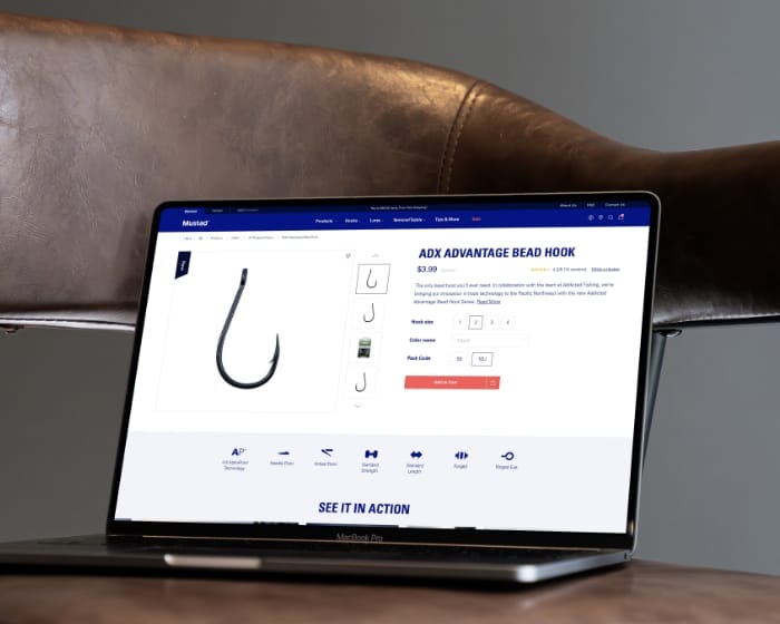 Mustad Fishing multibrand eCommerce website design