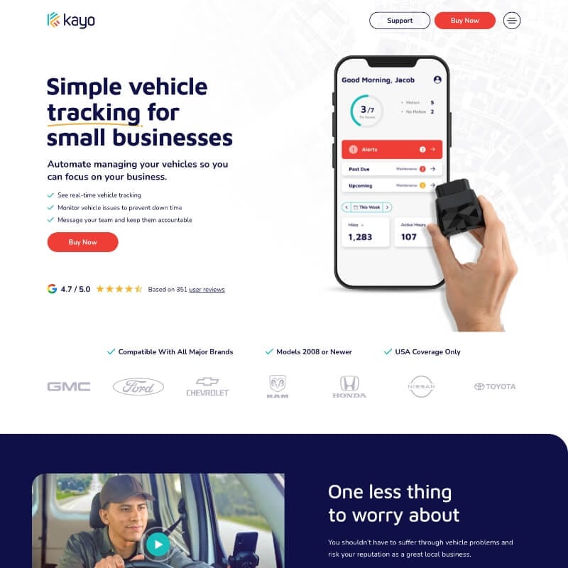 Mobile interface mock-up showing personalized GPS tracking dashboard