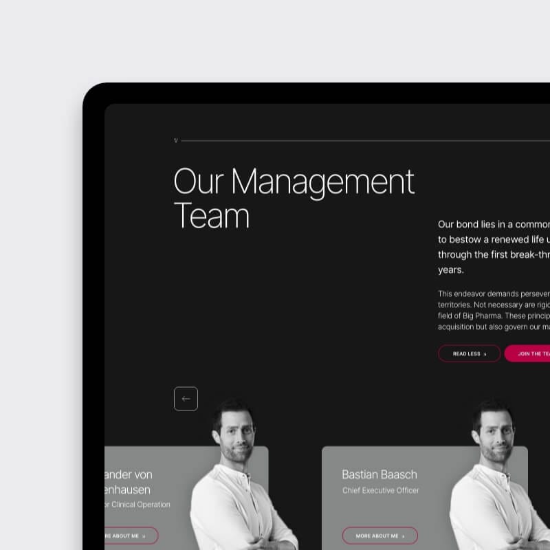 Tablet view of team members of Vertanical