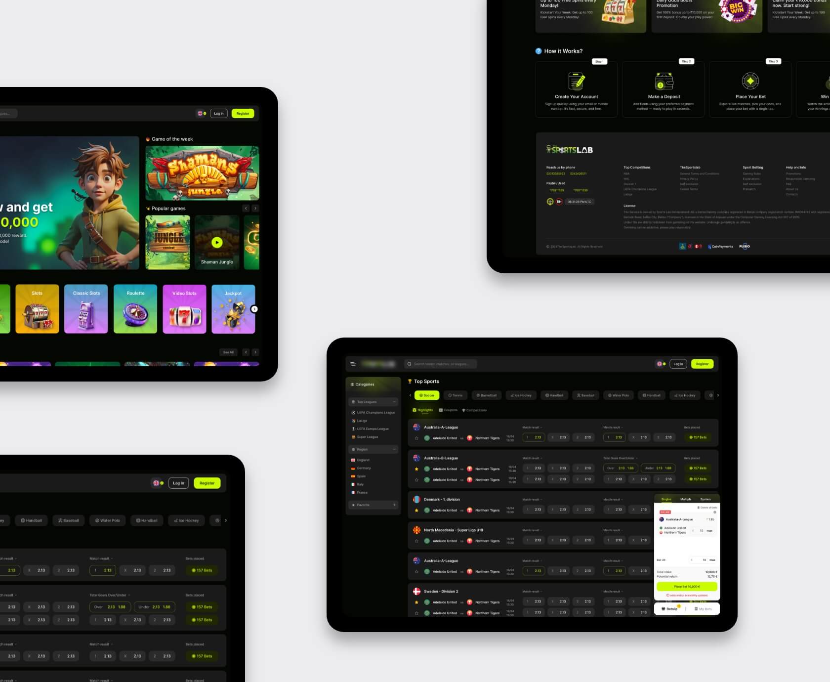 Tablet preview of the final modular design system showcasing UI component library