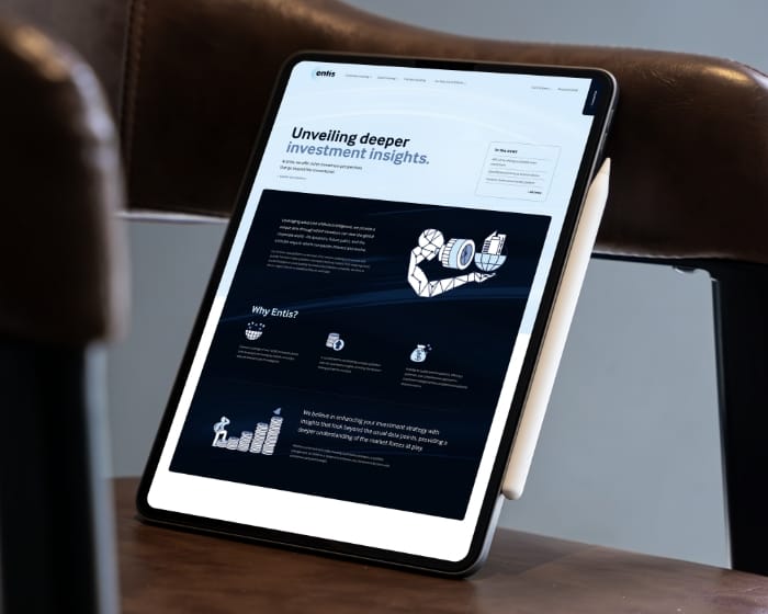 AI investment platform WordPress website design for Entis