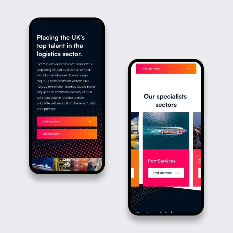 Logistics recruitment website op mobiel voor uitzendbureaus, recruitment website met ATS-koppeling
