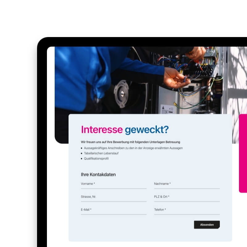 Schön & Prambs vacature detailpagina met aanmeldformulier