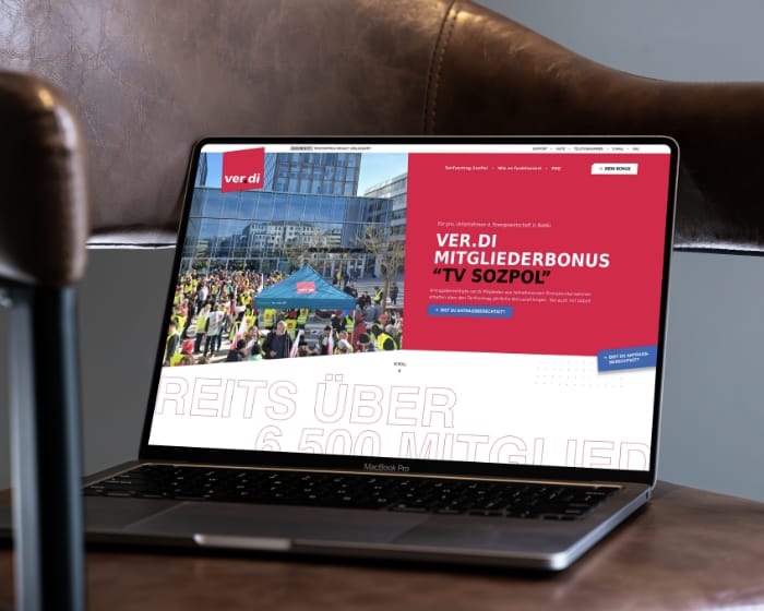 Union membership website design and UX modernization for ver.di