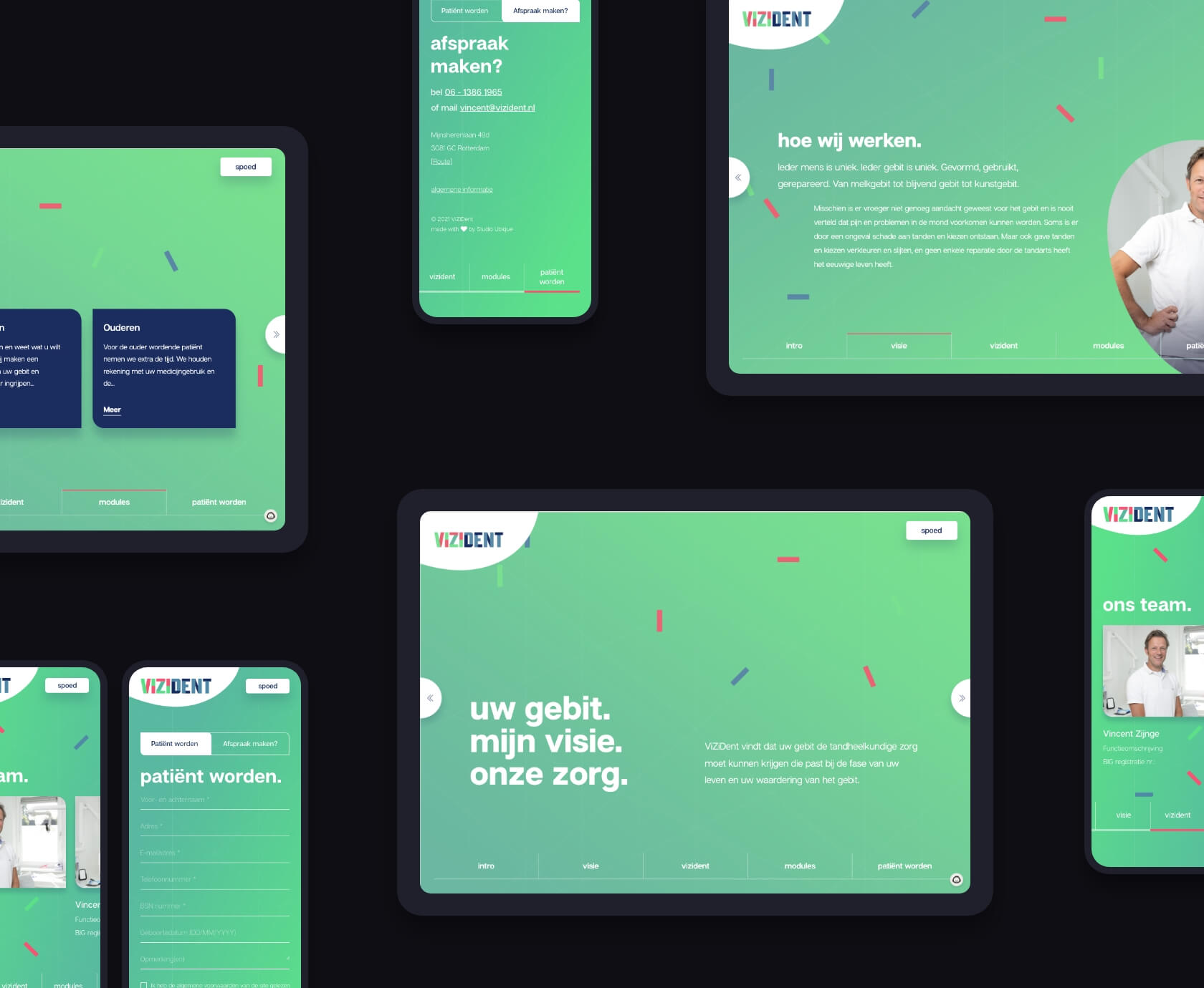ViZiDent tandartspraktijk webdesign op meerdere apparaten