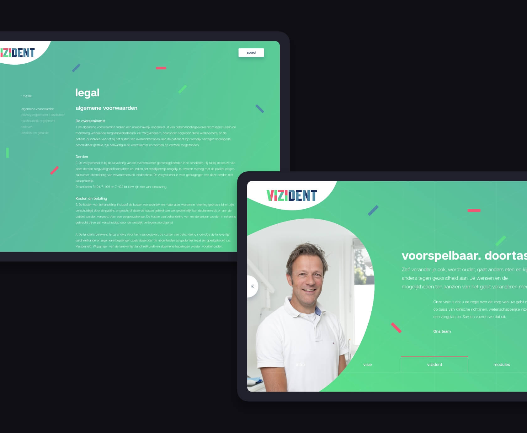 ViZiDent algemene voorwaarden en visie tandartspraktijk webdesign