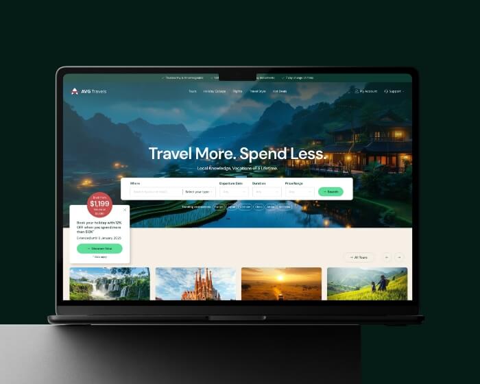 Internationale designwedstrijd winnaar AVG Travels reisplatform Studio Ubique