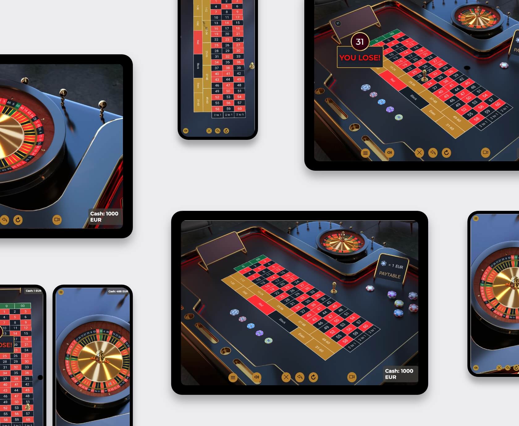 Close-up of 3D-rendered roulette wheel from the browser-based game