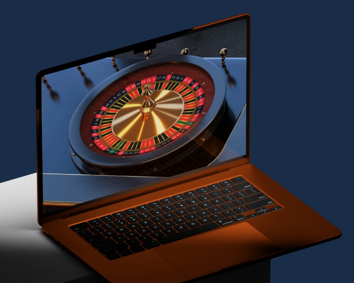 3D roulette game in de browser op laptop Studio Ubique case study