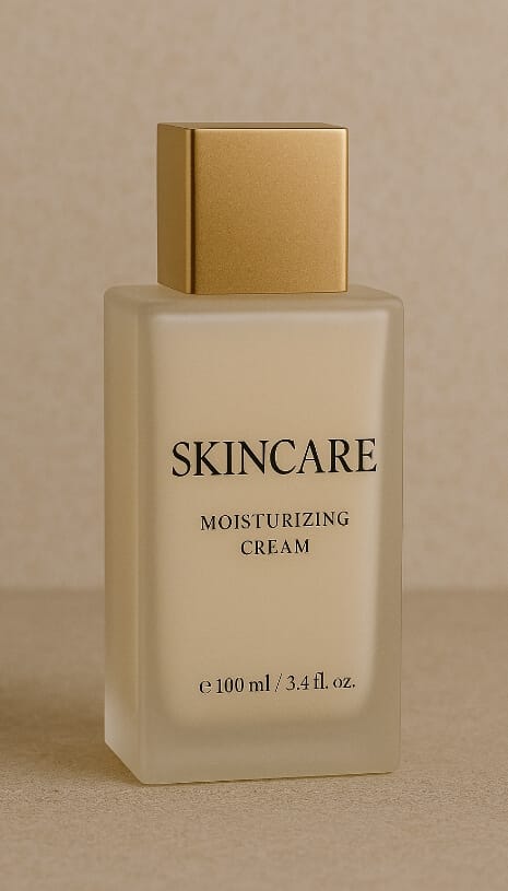 AI-generated product image of a luxury skincare bottle for Shopify webshops