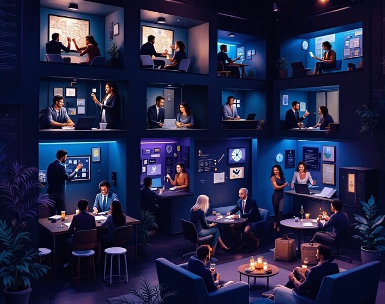AI-generated product image for a company in escape rooms, showing a bar and entertainment