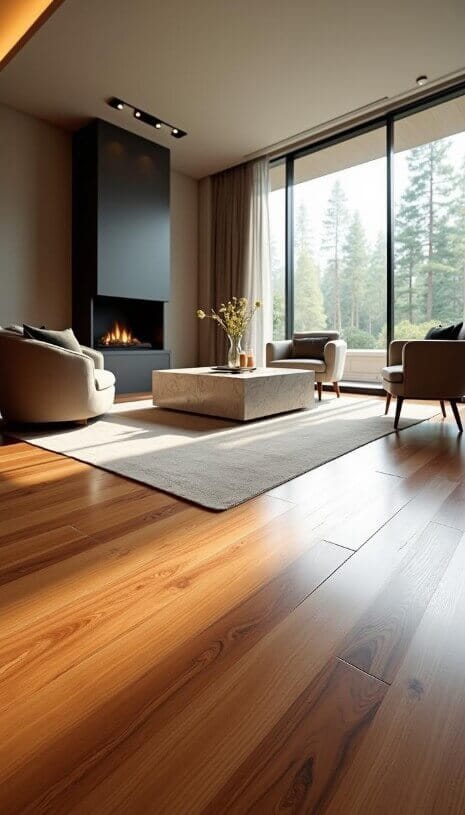 AI-generated product image of a luxury wooden floor