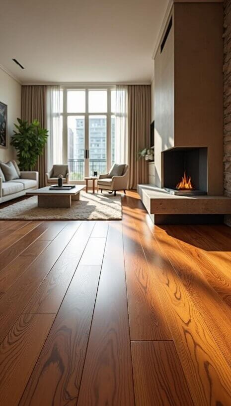 AI-generated product image of a luxury wooden floor