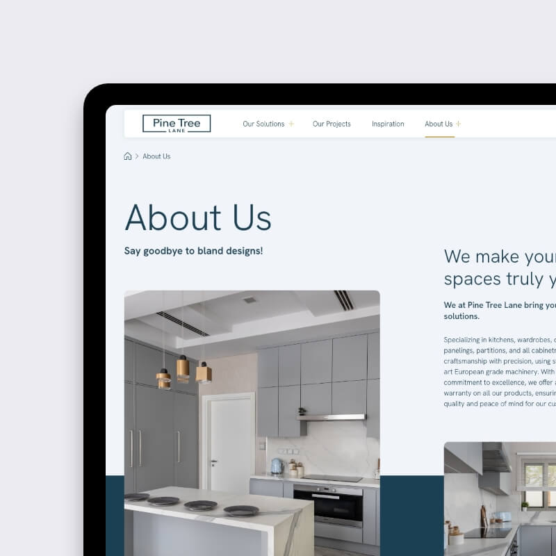 Pine Tree Lane mobiele WordPress website collecties en projecten Dubai