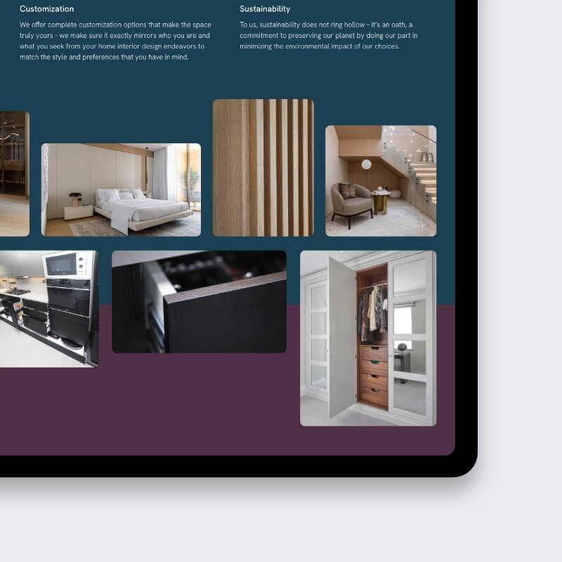 Pine Tree Lane WordPress website about us pagina op tablet