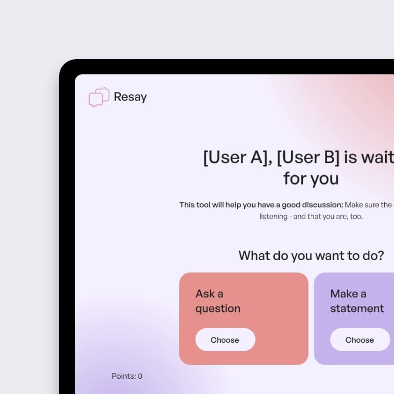 Resay web applicatie discussieflow op tablet en mobiel
