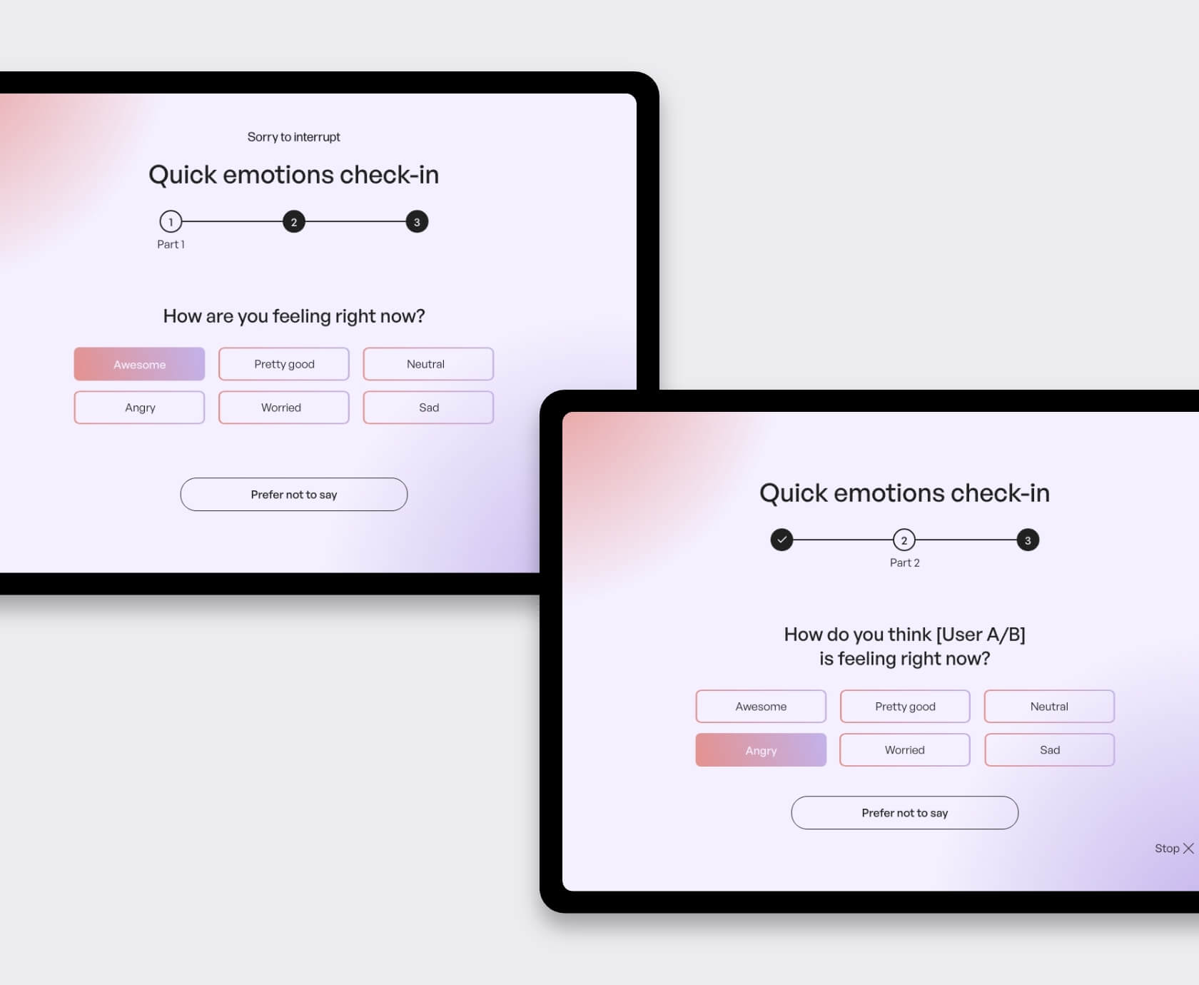 Resay web applicatie samenvatting validatiescherm op tablet