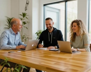 Hands-on collaboration in an agency office, showcasing white-label services for agencies to scale faster and outsource design and development