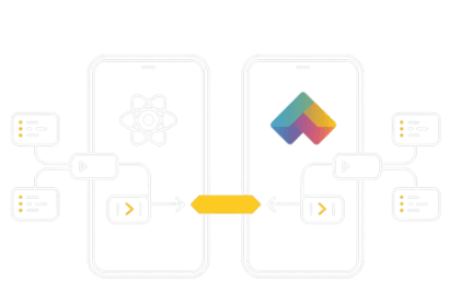 React Native and Flutter badge—rapid cross-platform mobile apps from a shared codebase.