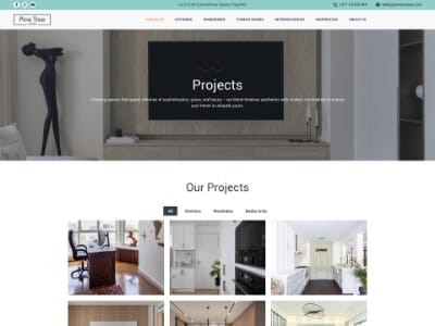 Old projects overview page before UX-focused WordPress website redesign in b2b interior design