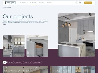 New project showcase section optimized for interior-design website UX and conversion rate performance