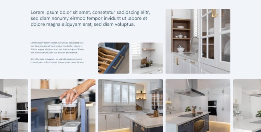 Gallery section demonstrating visual hierarchy in WordPress website redesign for b2b use