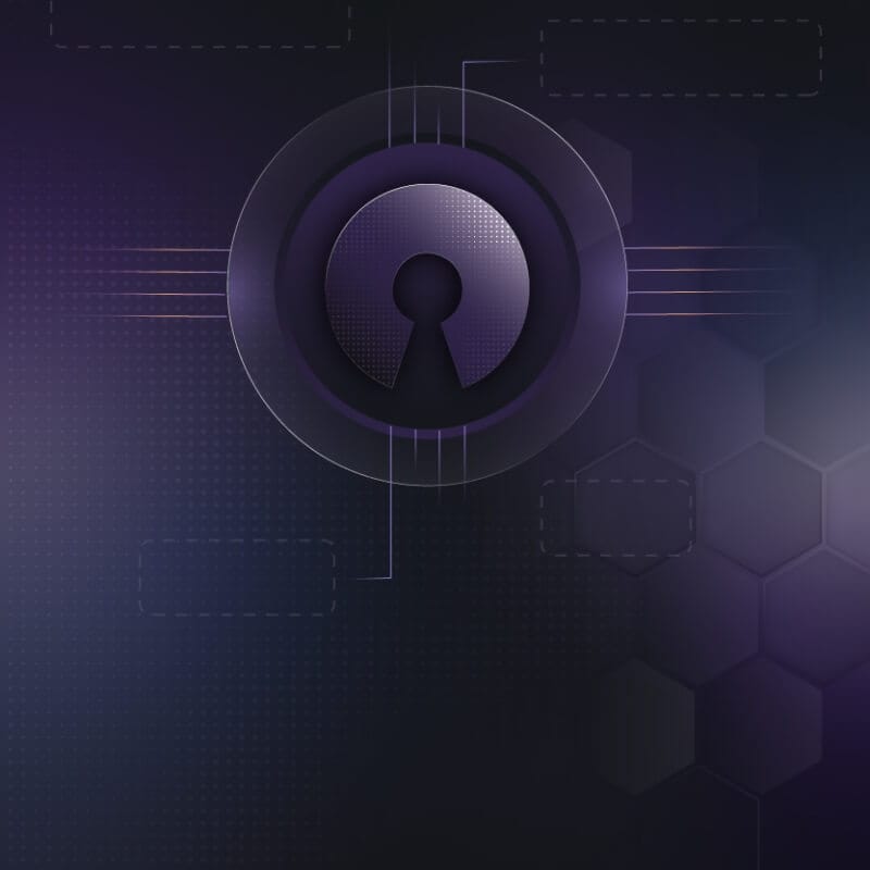 Open-source keyhole emblem anchoring Kalkyl’s bold development brand identity