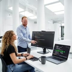 Node.js Express development team writing clean routes at an Express.js development company