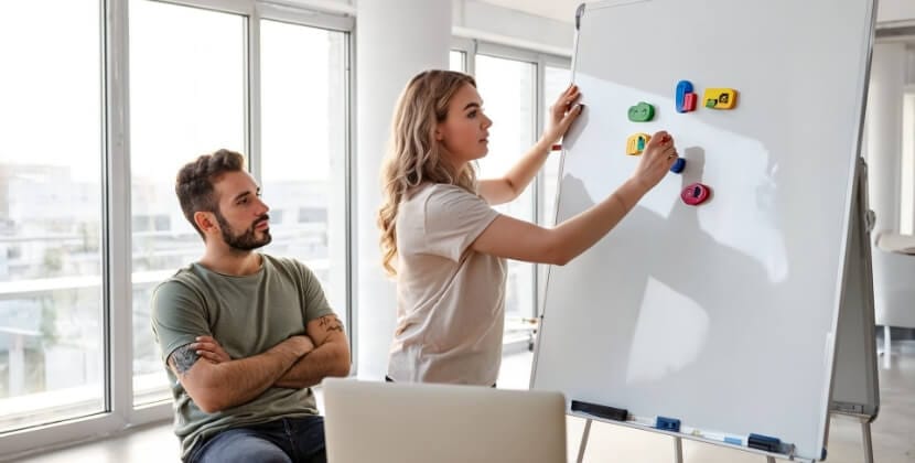 Marketer planning traffic pillars highlights web design cost versus investment and future mobile app development investment.