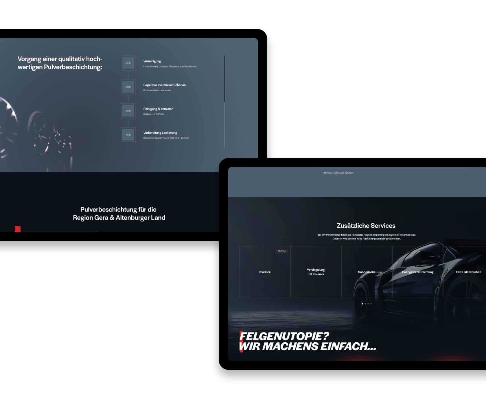 Additional services section displayed in the upgraded automotive interface