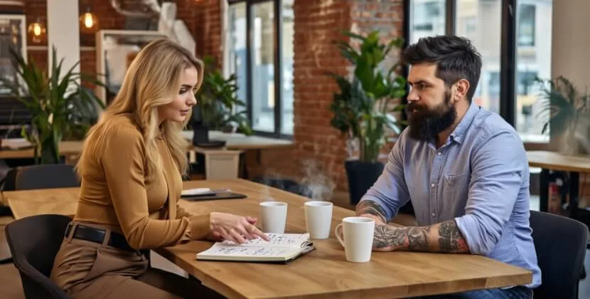 How much does a website cost explained in a casual office chat, showing real people discussing website pricing and development cost