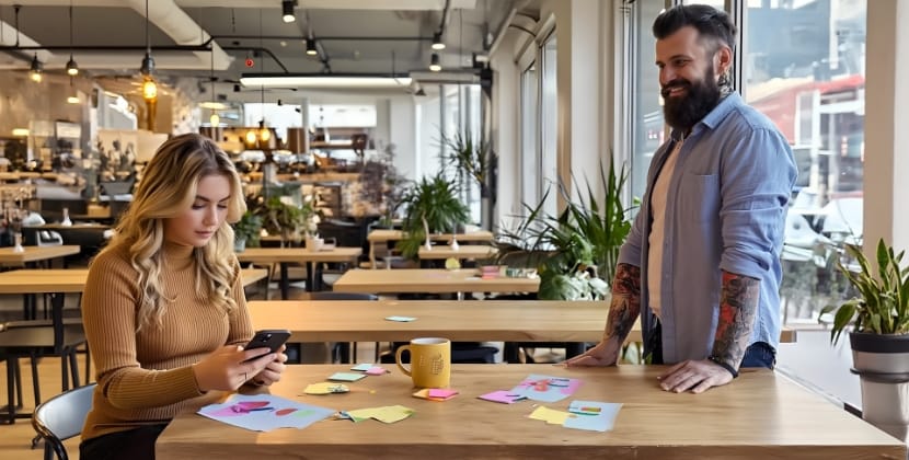 Developers reviewing CSS framework options during a meeting