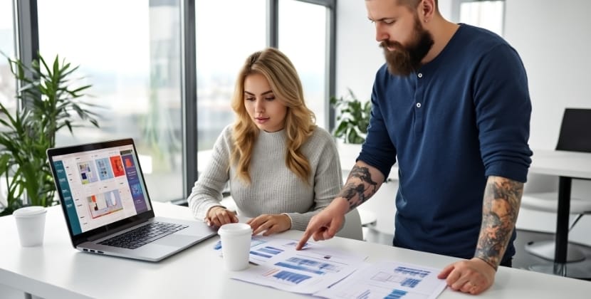 Web designing team plan the structure of the website