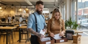 Shield blocking red threat specks while clean envelopes pass to cloud — advanced spam and virus filtering