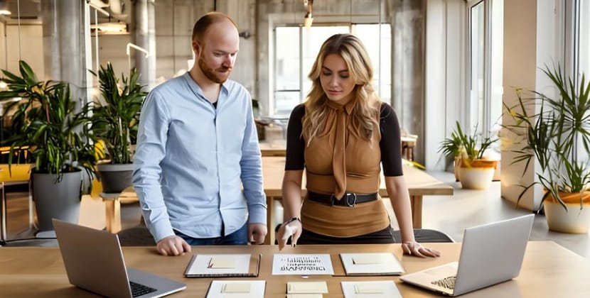 Two eCommerce professionals comparing payment gateways for eCommerce stores