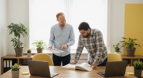 twee designers reviewen typografie webdesign keuzes met letterstaalboek