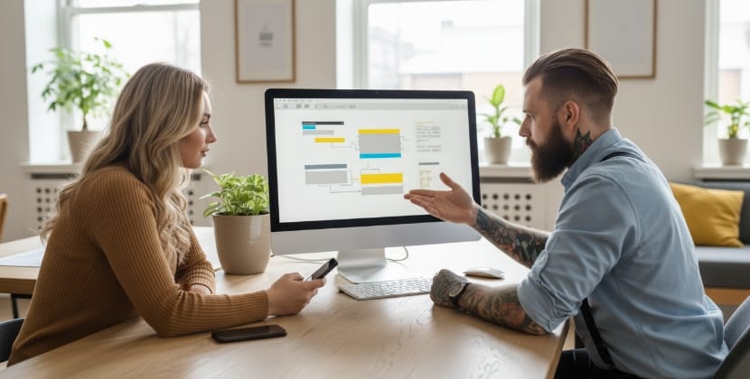 AI UX design, intro setup scene