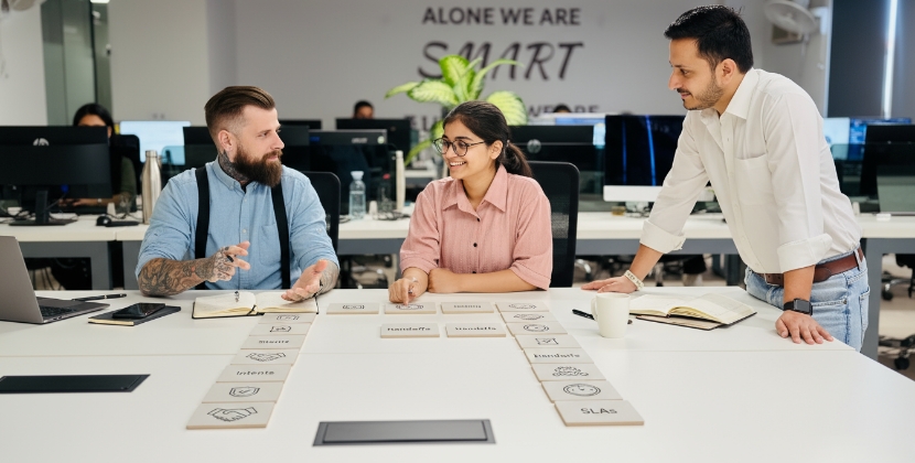 team bespreekt chatbot ecommerce conversie en handoff-triggers samen