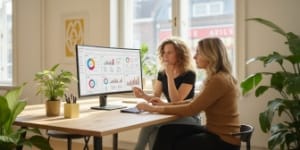 Social media management services tracking performance with real-time ROI reporting