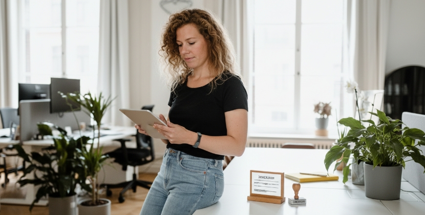 Ondernemer beoordeelt UX design webshop op tablet om wrijving in het aankoopproces te verminderen