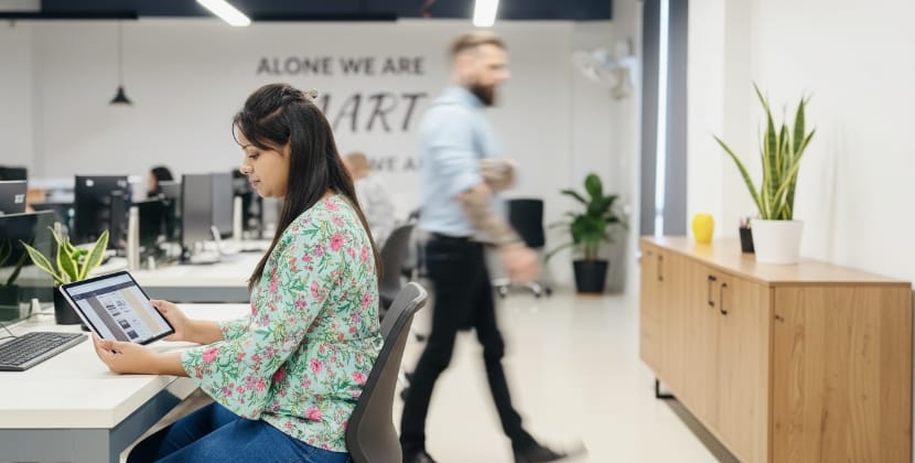 Designer checking a core web vitals check focused on layout stability comparison