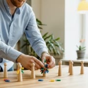 recruitment CRM skill tagging concept, colored clips used to sort skills fast