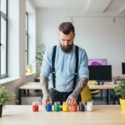 backend tech stack planning concept, service layout decisions in a calm modern office