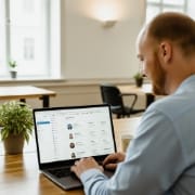 Team reviewing custom ATS development flow maps for roles, stages, and automated screening steps