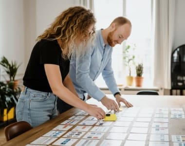 recruitment UX design system setup, UI components organised into a consistent library grid