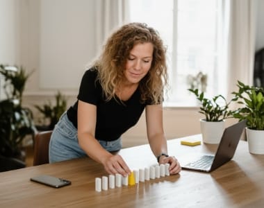 candidate nurture automation concept, tidy workflow chain between mobile and desktop