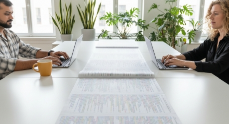 wee collega's werken aan structured data SEO strategie in modern kantoor