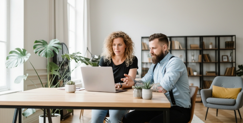 collega's bespreken SEO automatisering en traditionele SEO methoden samen