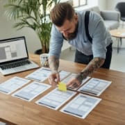 UI mockups prepared as flexible white label solutions for outsourcing design and development