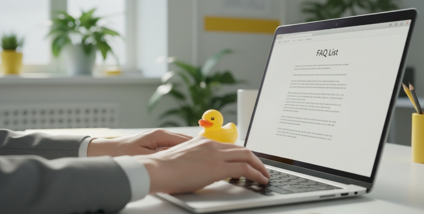 Handen typen veelgestelde vragen over lokale SEO op laptop